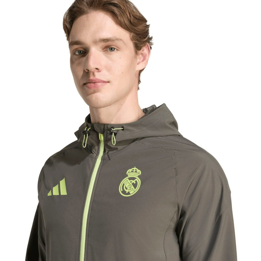 Real Madrid 2025/26 Tiro Vis Tech Travel Jacket Olive - Adidas