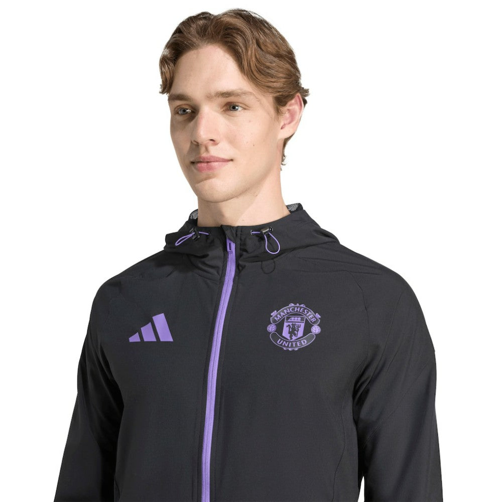 Manchester United 2025/26 Tiro Vis Tech Travel Jacket Black - Adidas