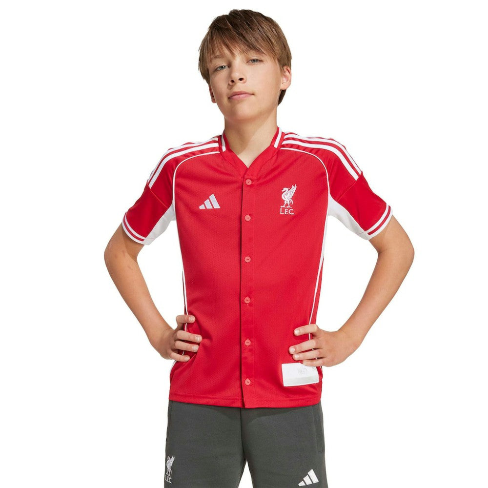 Liverpool Youth Full-Button Baseball Jersey Red - Adidas