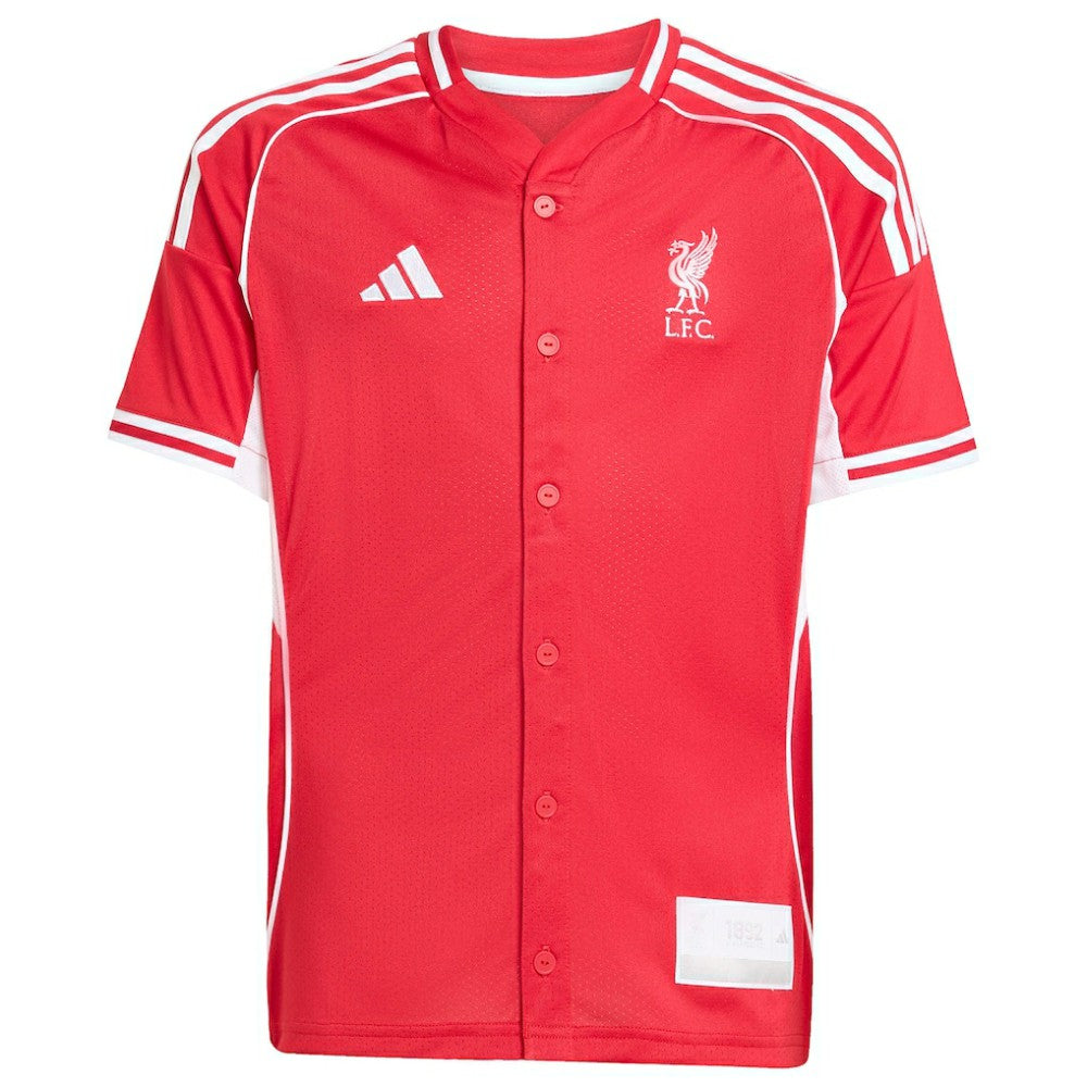 Liverpool Youth Full-Button Baseball Jersey Red - Adidas