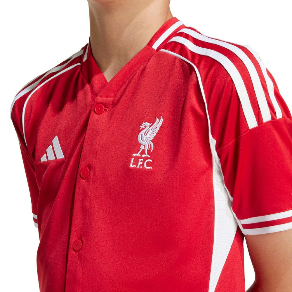 Liverpool Youth Full-Button Baseball Jersey Red - Adidas