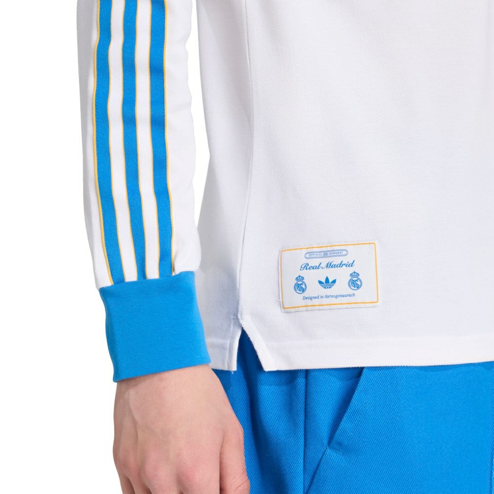 Real Madrid Terrace Icons Long Sleeve Polo White - Adidas