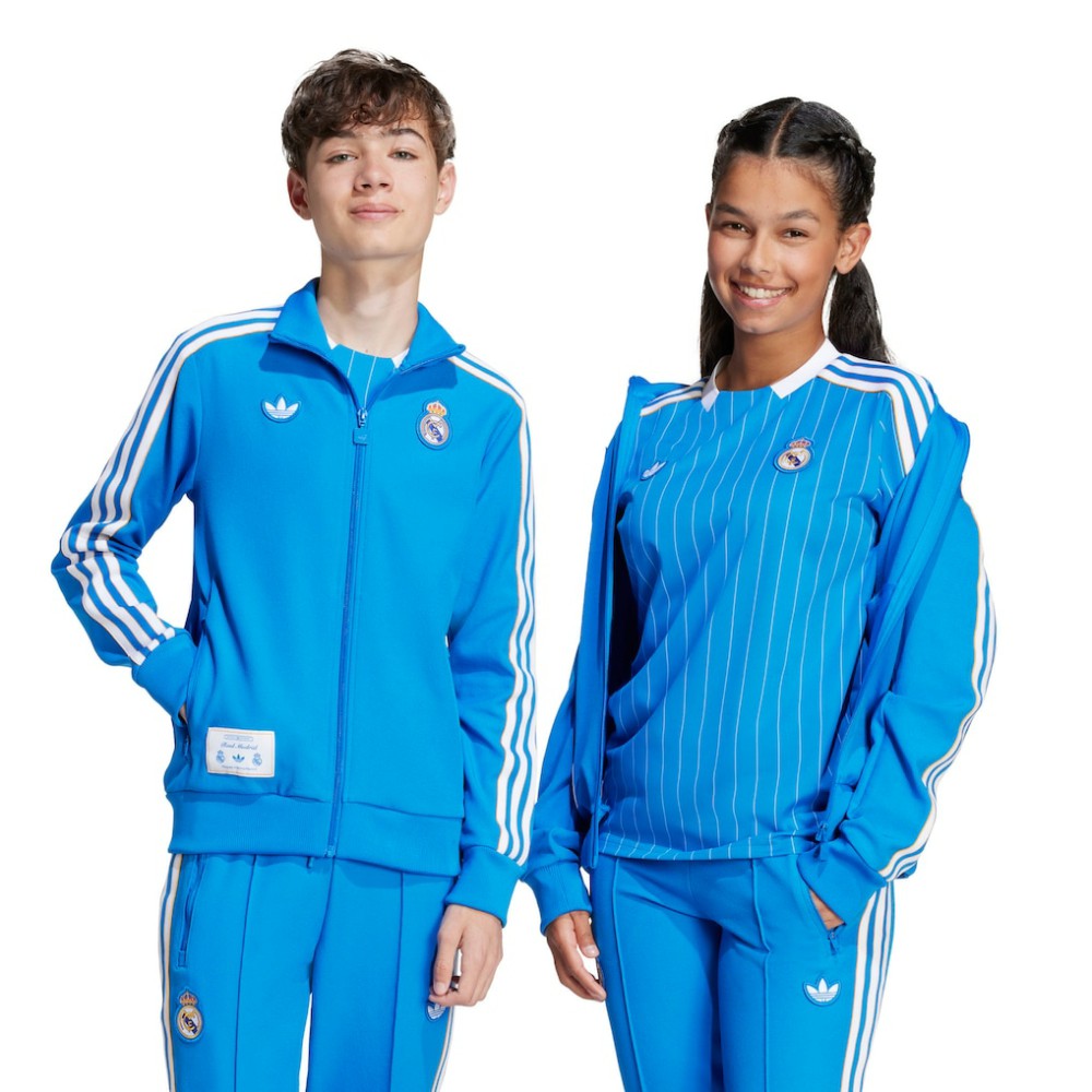 Real Madrid Youth Terrace Icons Full-Zip Track Jacket Blue - Adidas