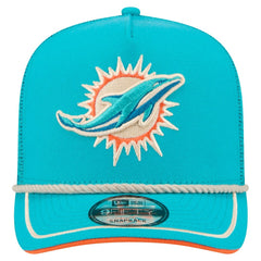 Miami Dolphins New Era Vintage Team Rope A-Frame Trucker 9FIFTY Snapback Hat