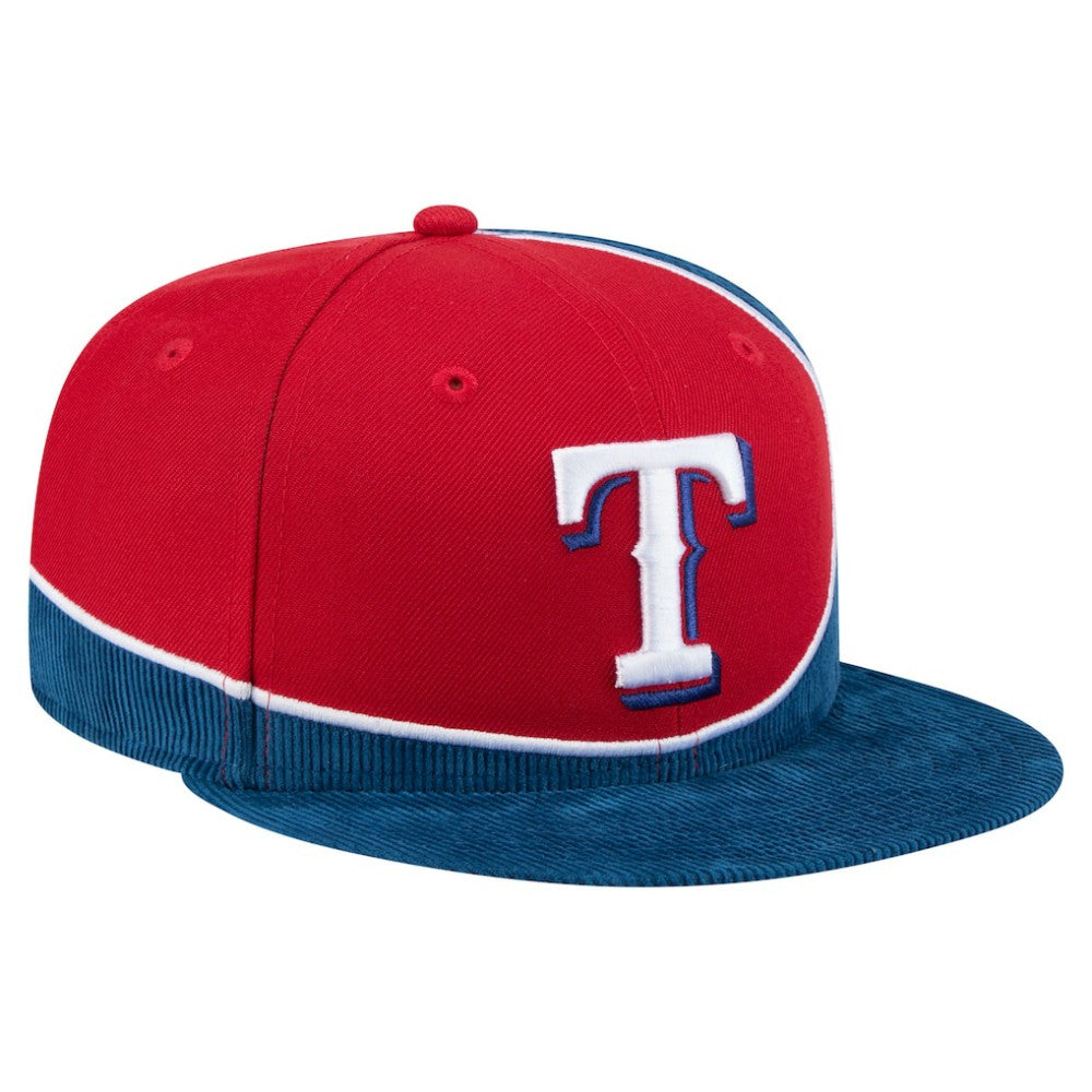 Texas Rangers New Era Retro Split Corduroy Snapback Hat | MLB On Sale