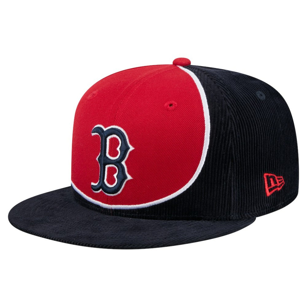 Boston Red Sox New Era Retro Split Corduroy Snapback Hat | MLB Discount