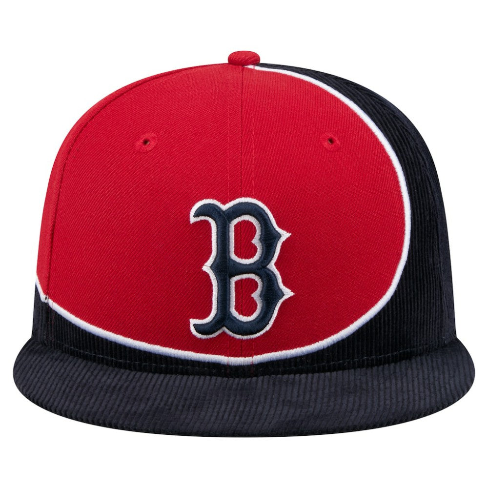 Boston Red Sox New Era Retro Split Corduroy Snapback Hat | MLB Discount
