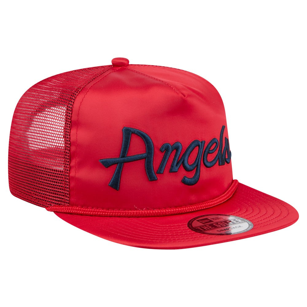 Los Angeles Angels New Era Retro Satin Script Golfer Adjustable Hat | MLB Discount