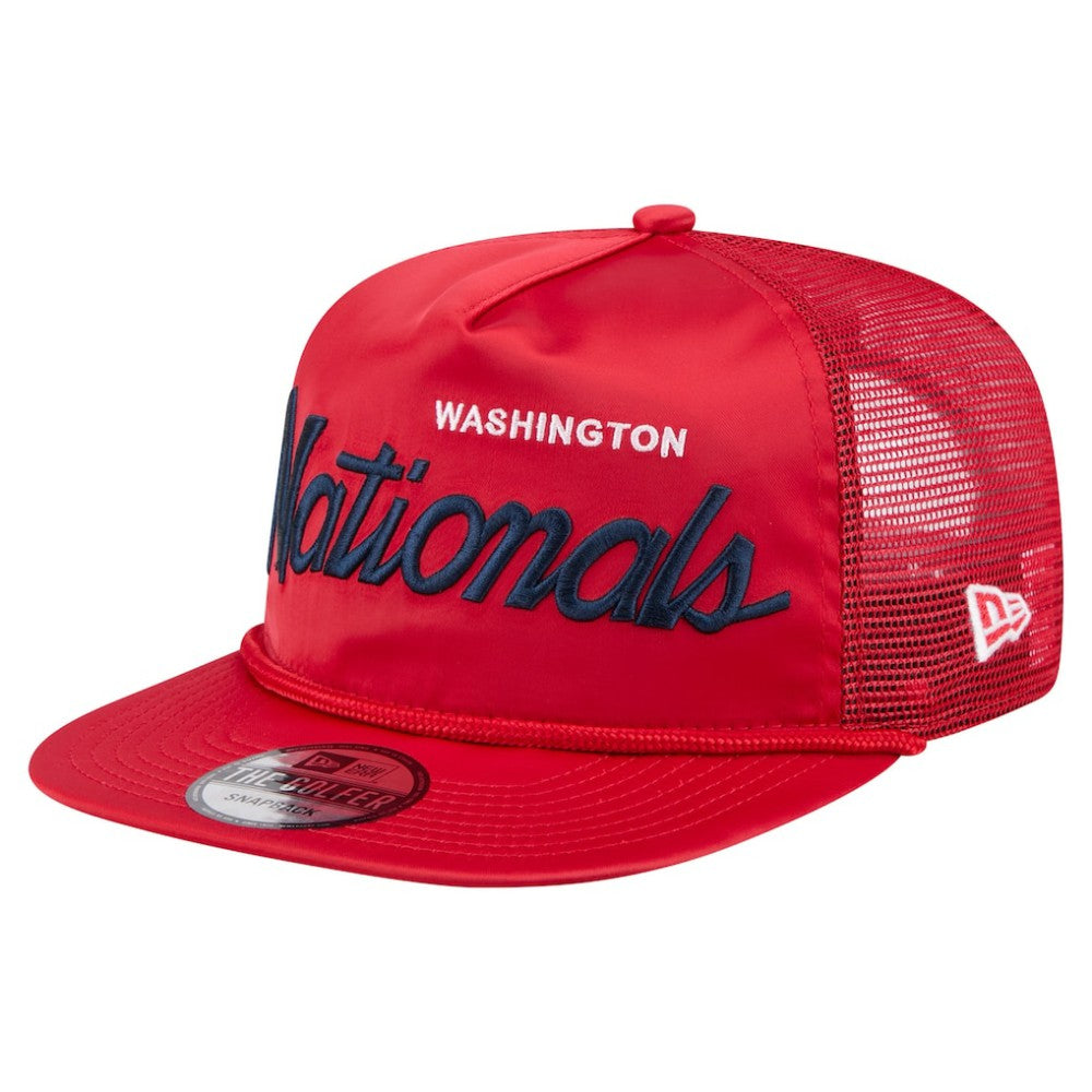 Washington Nationals New Era Retro Satin Script Golfer Adjustable Hat | MLB Sale