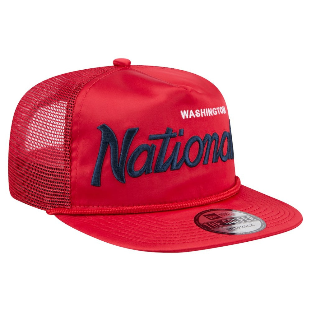 Washington Nationals New Era Retro Satin Script Golfer Adjustable Hat | MLB Sale