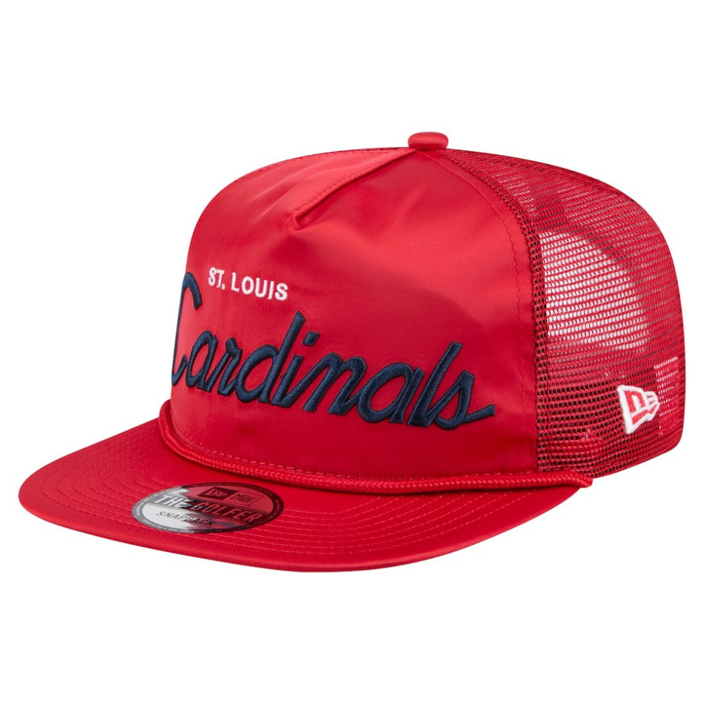 St. Louis Cardinals New Era Retro Satin Script Golfer Adjustable Hat | MLB Discount