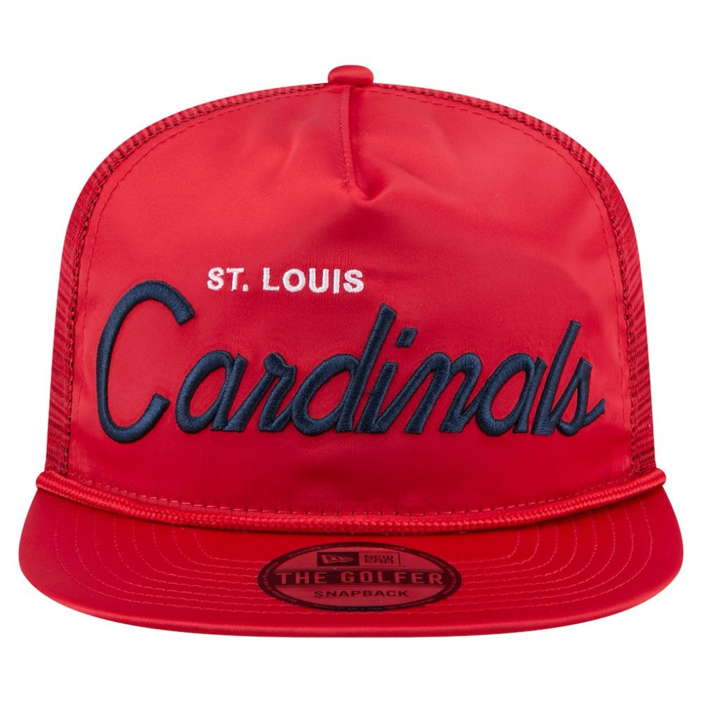 St. Louis Cardinals New Era Retro Satin Script Golfer Adjustable Hat | MLB Discount