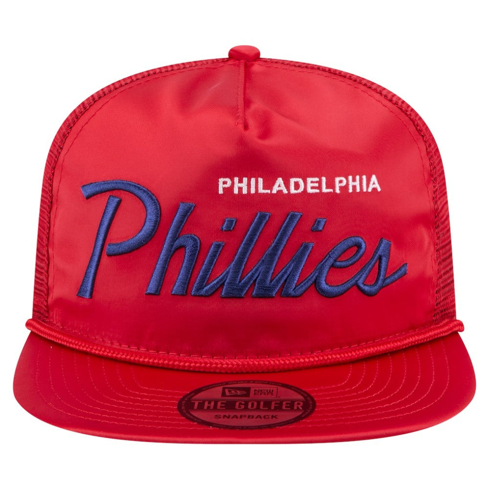 Philadelphia Phillies New Era Retro Satin Script Golfer Adjustable Hat | MLB US