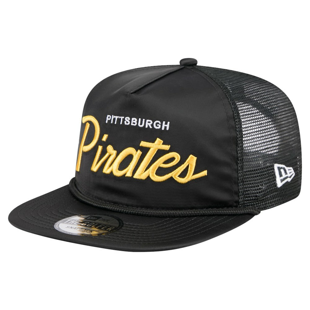 Pittsburgh Pirates New Era Retro Satin Script Golfer Adjustable Hat | MLB New