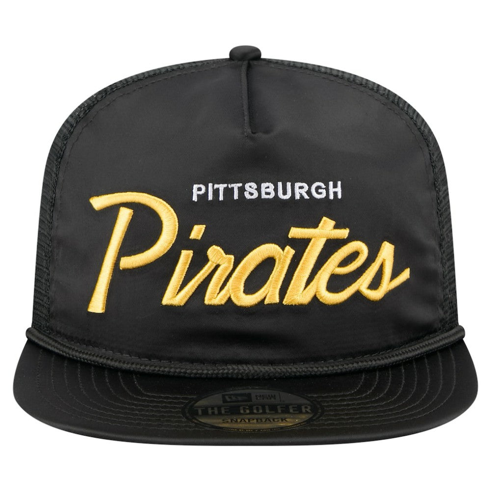 Pittsburgh Pirates New Era Retro Satin Script Golfer Adjustable Hat | MLB New