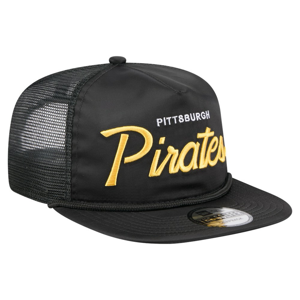 Pittsburgh Pirates New Era Retro Satin Script Golfer Adjustable Hat | MLB New