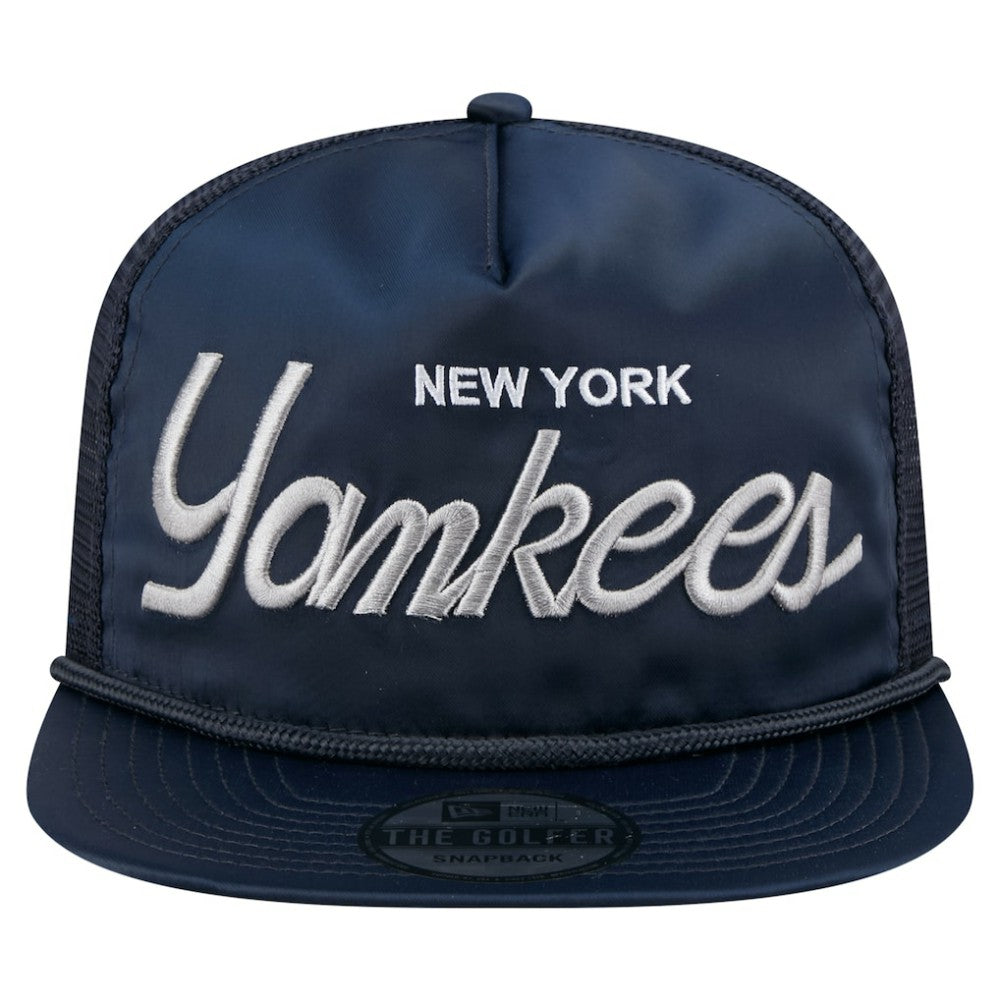 New York Yankees New Era Retro Satin Script Golfer Adjustable Hat | MLB Discount