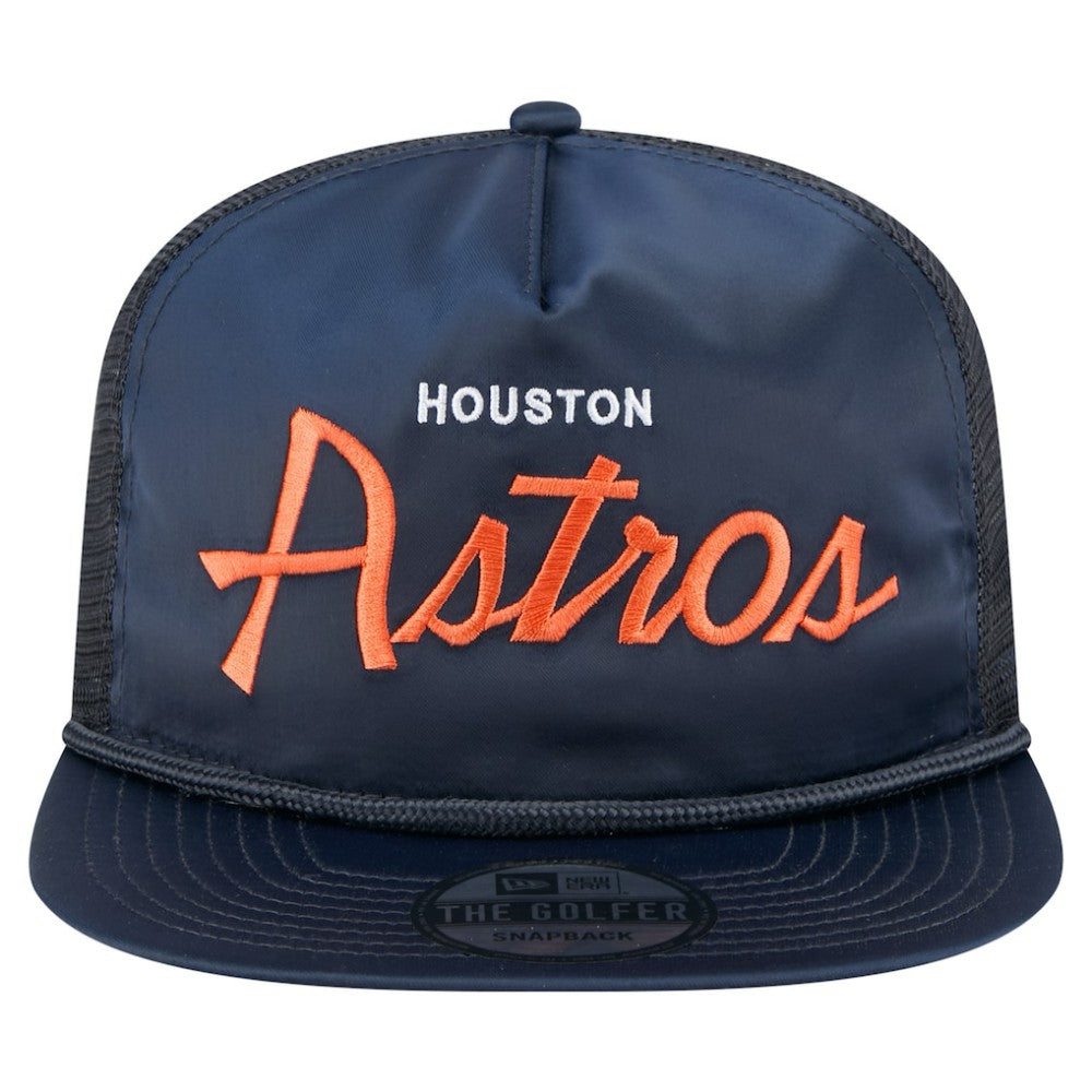 Houston Astros New Era Retro Satin Script Golfer Adjustable Hat | MLB Online