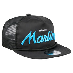 Miami Marlins New Era Retro Satin Script Golfer Adjustable Hat | MLB Near me