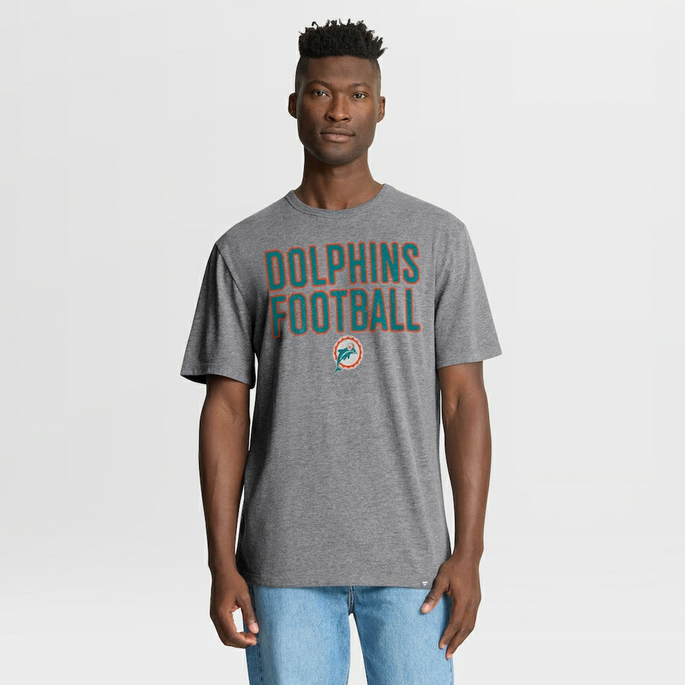 Miami Dolphins Fanatics First Down Tribute Tri-Blend T-Shirt