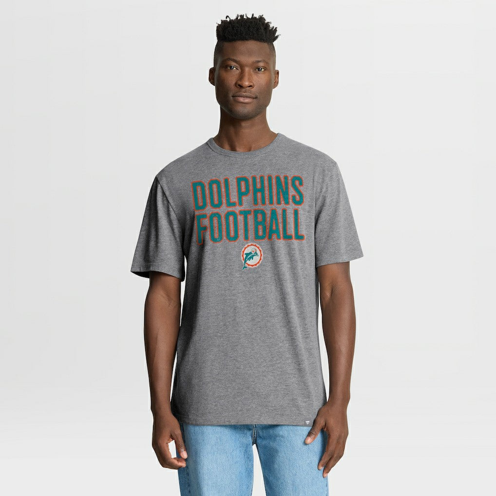 Miami Dolphins Fanatics First Down Tribute Tri-Blend T-Shirt