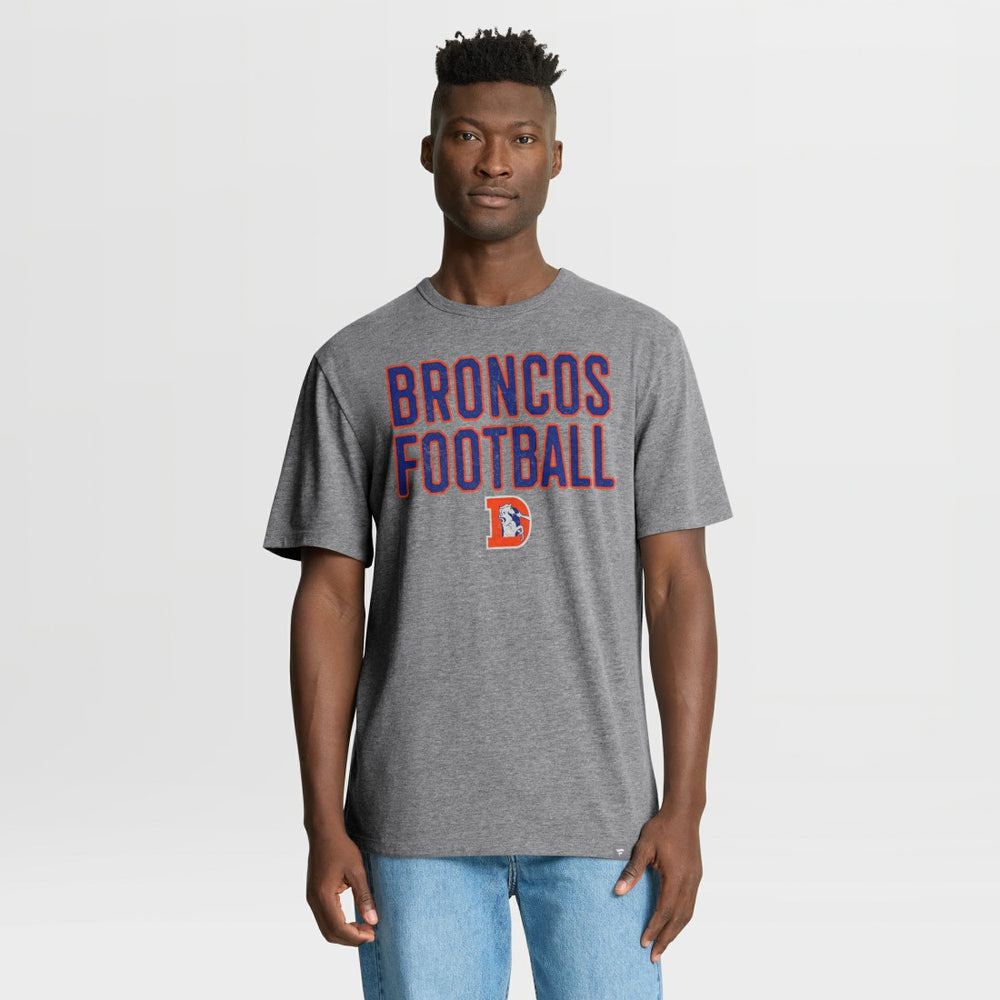 Denver Broncos Fanatics First Down Tribute Tri-Blend T-Shirt