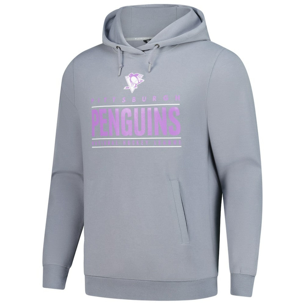Pittsburgh Penguins Levelwear Hockey Fights Cancer Pulsar Off Season Tri-Blend Pullover Hoodie Sale