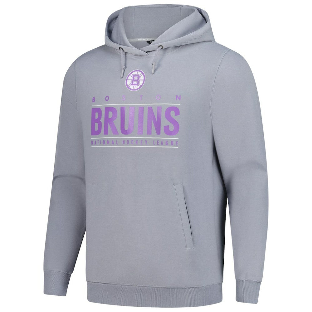 Boston Bruins Levelwear Hockey Fights Cancer Pulsar Off Season Tri-Blend Pullover Hoodie For Sale