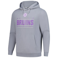 Boston Bruins Levelwear Hockey Fights Cancer Pulsar Off Season Tri-Blend Pullover Hoodie For Sale
