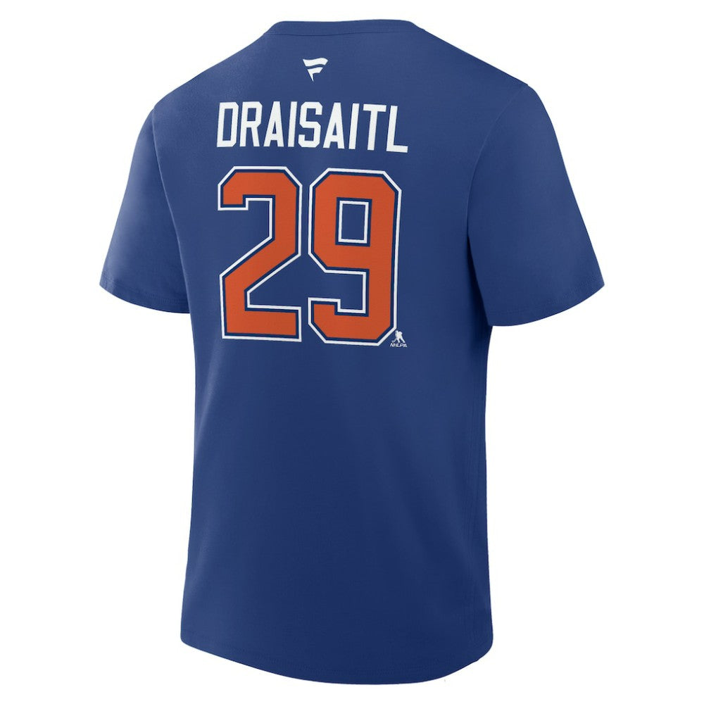 Leon Draisaitl Edmonton Oilers Fanatics Authentic Stack Name & Number T-Shirt Discount