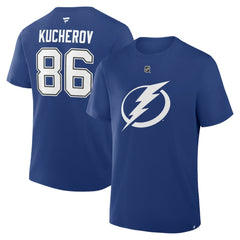 Nikita Kucherov Tampa Bay Lightning Fanatics Authentic Stack Name & Number T-Shirt On Sale