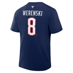 Zach Werenski Columbus Blue Jackets Fanatics Authentic Stack Name & Number T-Shirt On Sale
