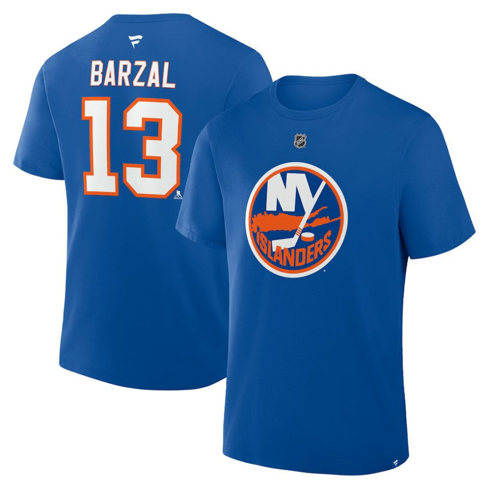 Mathew Barzal New York Islanders Fanatics Authentic Stack Name & Number T-Shirt Outlet
