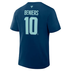 Matty Beniers Seattle Kraken Fanatics Authentic Stack Name & Number T-Shirt Online