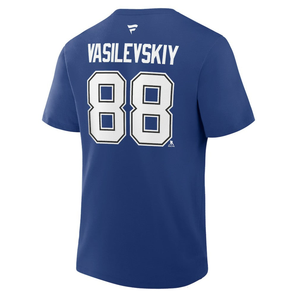 Andrei Vasilevskiy Tampa Bay Lightning Fanatics Authentic Stack Name & Number T-Shirt For Sale