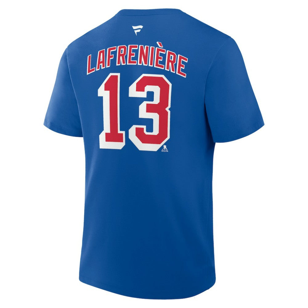 Alexis Lafreniere New York Rangers Fanatics Authentic Stack Name & Number T-Shirt On Sale