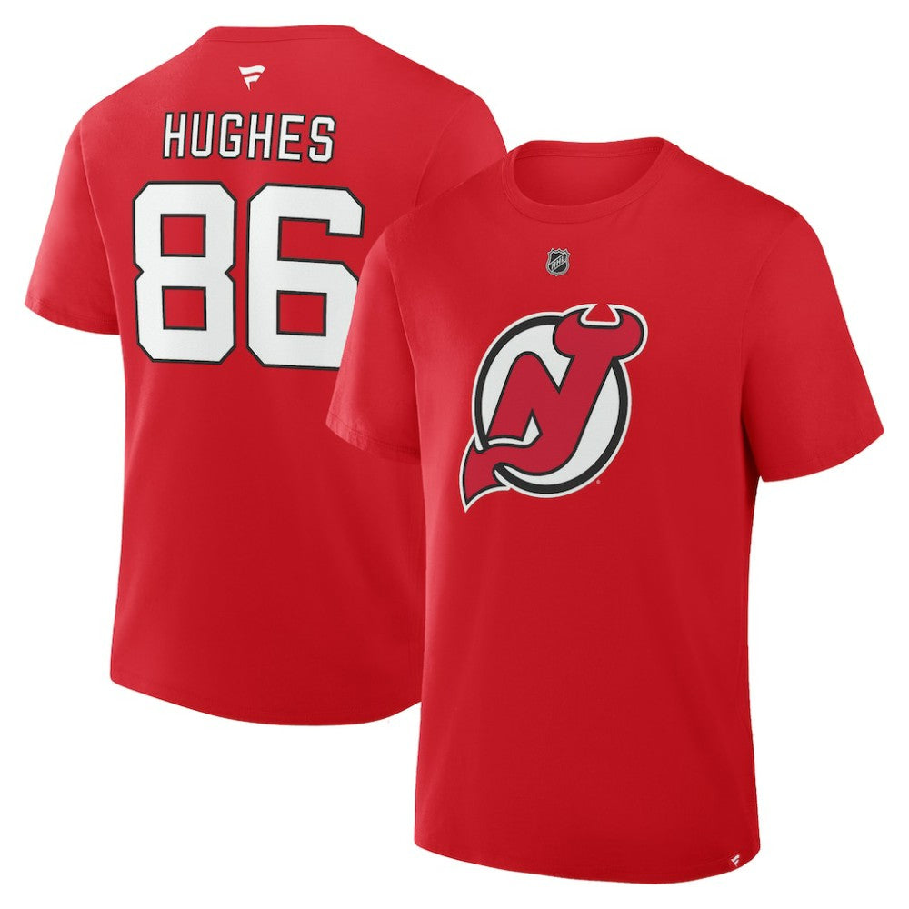 Jack Hughes New Jersey Devils Fanatics Authentic Stack Name & Number T-Shirt Online