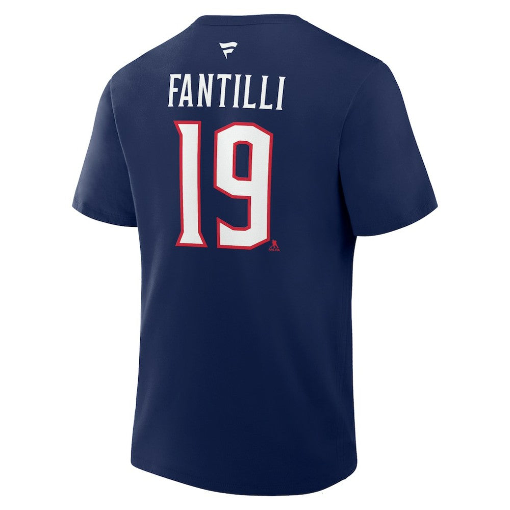 Adam Fantilli Columbus Blue Jackets Fanatics Authentic Stack Name & Number T-Shirt Sale