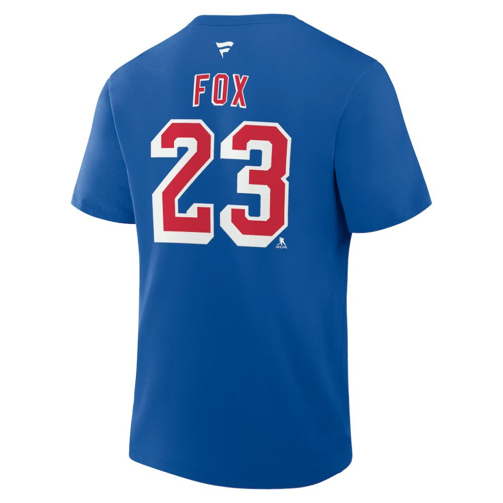 Adam Fox New York Rangers Fanatics Authentic Stack Name & Number T-Shirt Sale