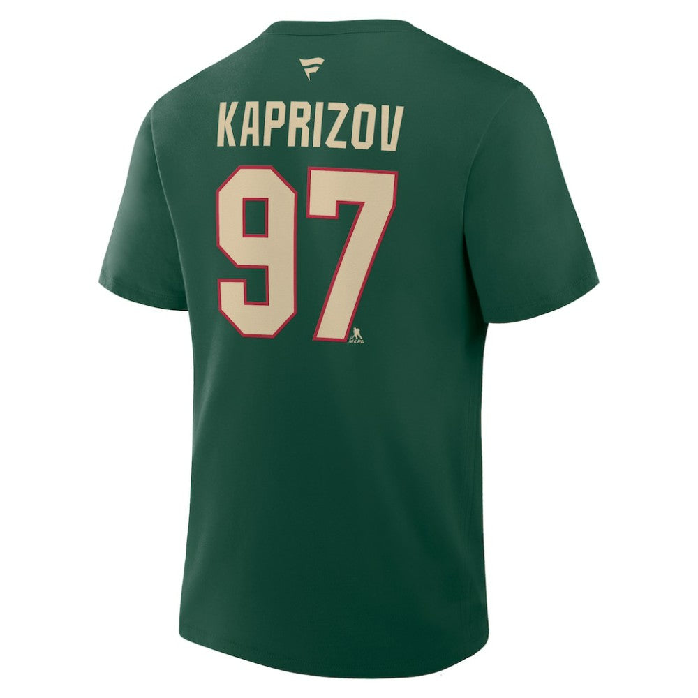 Kirill Kaprizov Minnesota Wild Fanatics Authentic Stack Name & Number T-Shirt For Sale