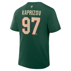 Kirill Kaprizov Minnesota Wild Fanatics Authentic Stack Name & Number T-Shirt For Sale