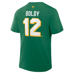 Matthew Boldy Minnesota Wild Fanatics Authentic Stack Name & Number T-Shirt On Sale