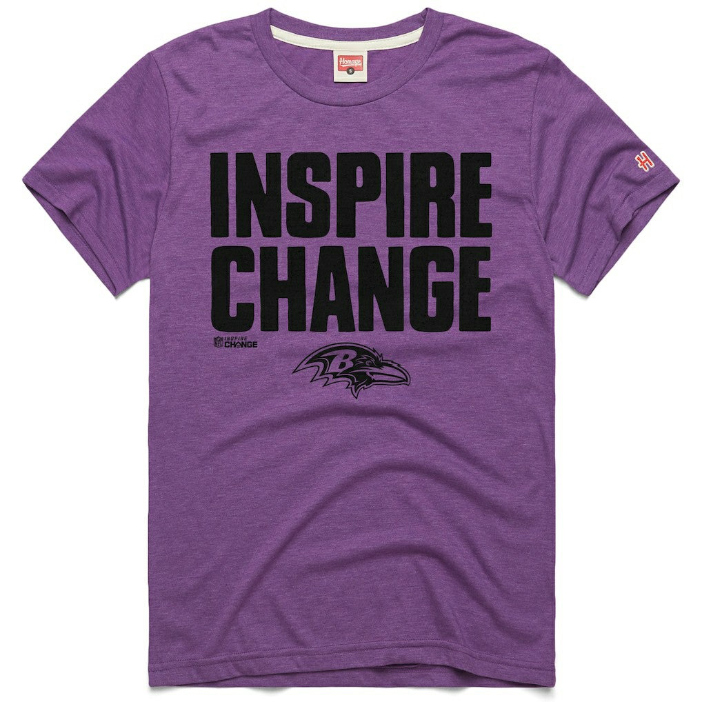 Baltimore Ravens  Homage Unisex 2024 Inspire Change Tri-Blend T-Shirt