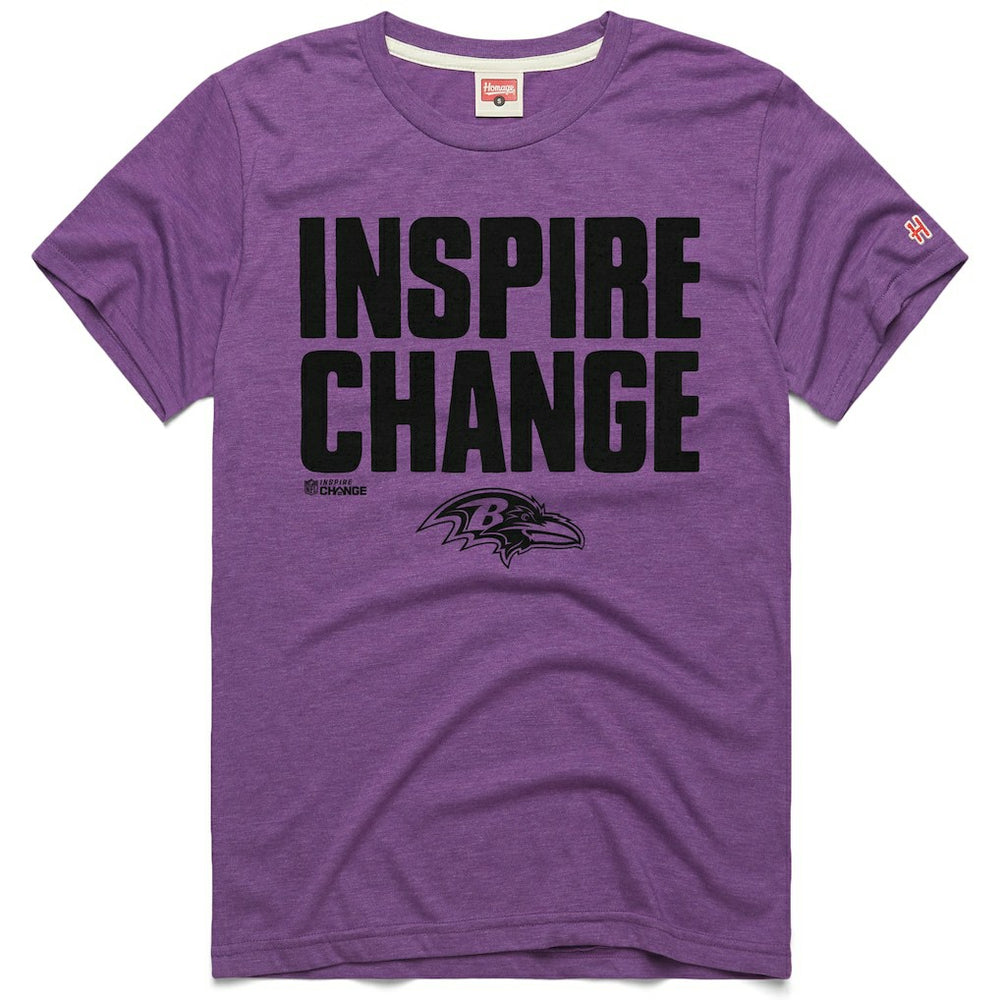 Baltimore Ravens  Homage Unisex 2024 Inspire Change Tri-Blend T-Shirt