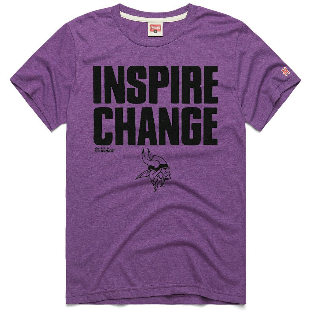 Minnesota Vikings  Homage Unisex 2024 Inspire Change Tri-Blend T-Shirt