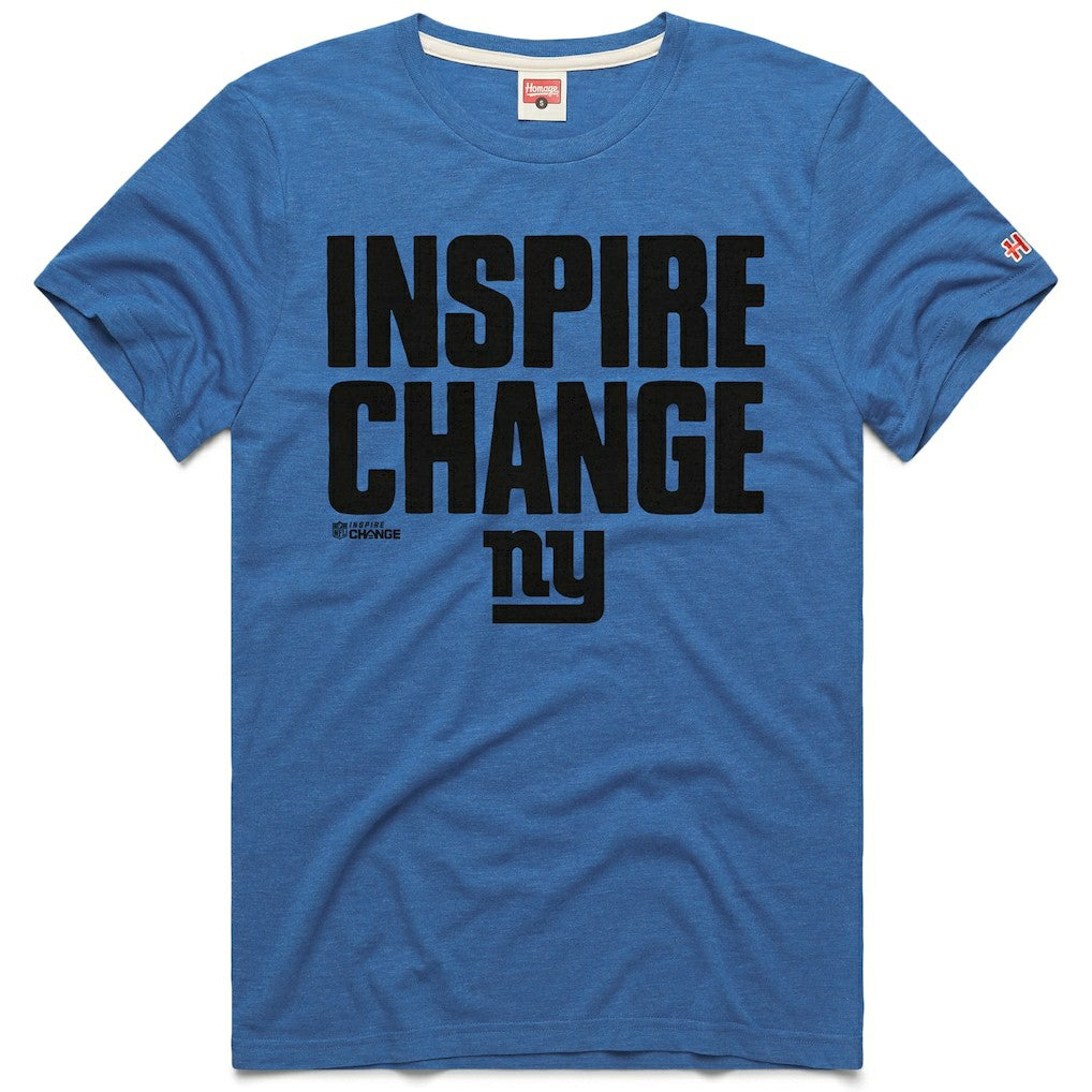 New York Giants  Homage Unisex 2024 Inspire Change Tri-Blend T-Shirt