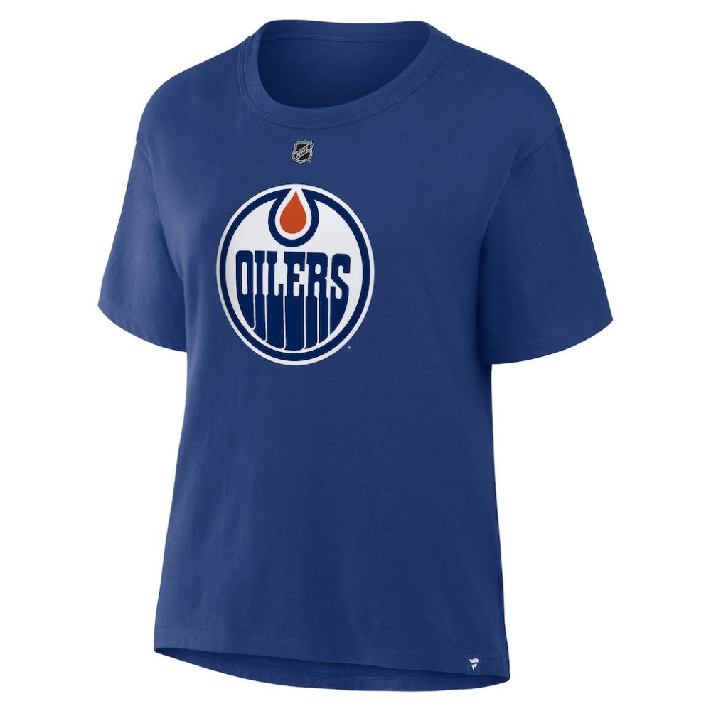 Leon Draisaitl Edmonton Oilers Fanatics Women's Authentic Stack Name & Number T-Shirt Online