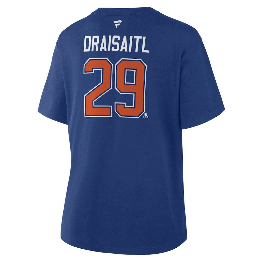 Leon Draisaitl Edmonton Oilers Fanatics Women's Authentic Stack Name & Number T-Shirt Online