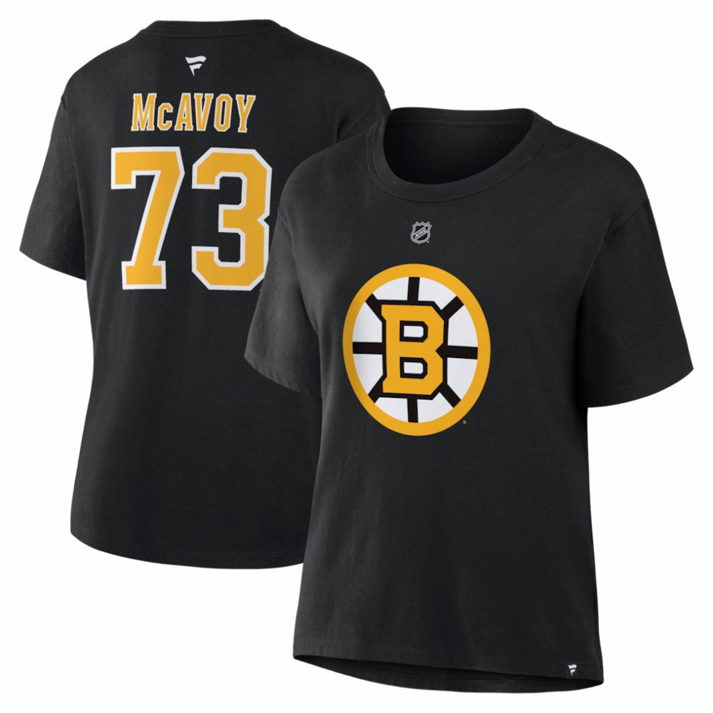Charlie McAvoy Boston Bruins Fanatics Women's Authentic Stack Name & Number T-Shirt Discount