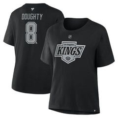 Drew Doughty Los Angeles Kings Fanatics Women's Authentic Stack Name & Number T-Shirt On Sale